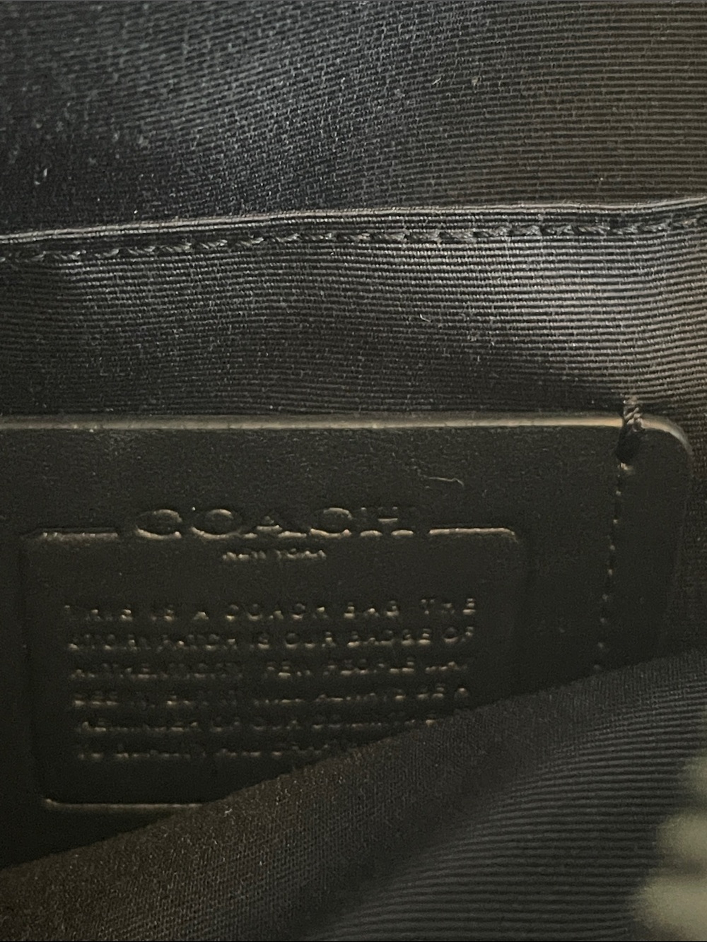 Coach Black Pebbled Leather Messenger Bag with Web Strap - Picture 5 of 9